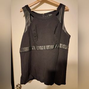 Torrid peplum sleeveless top with faux leather accents size 3x